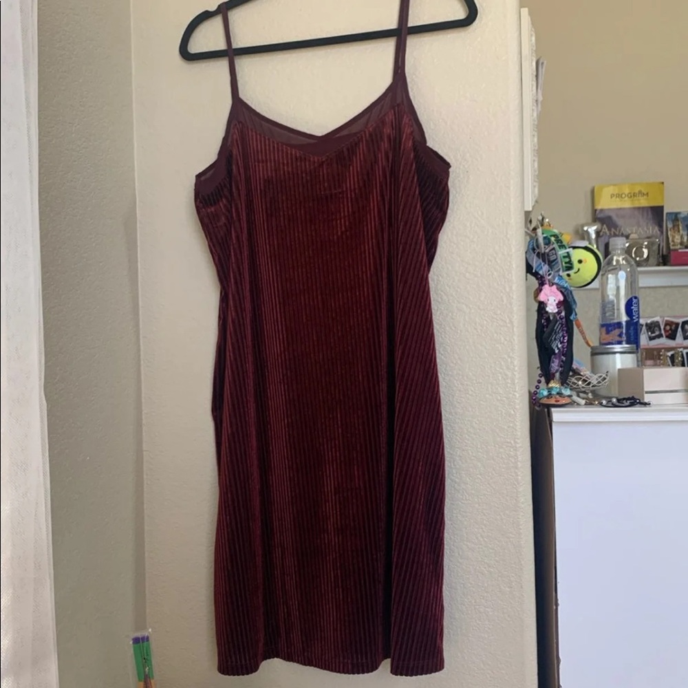 Burgundy Velvet Dress